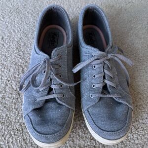Keds Gray Canvas Low-Top Sneakers with white Trim